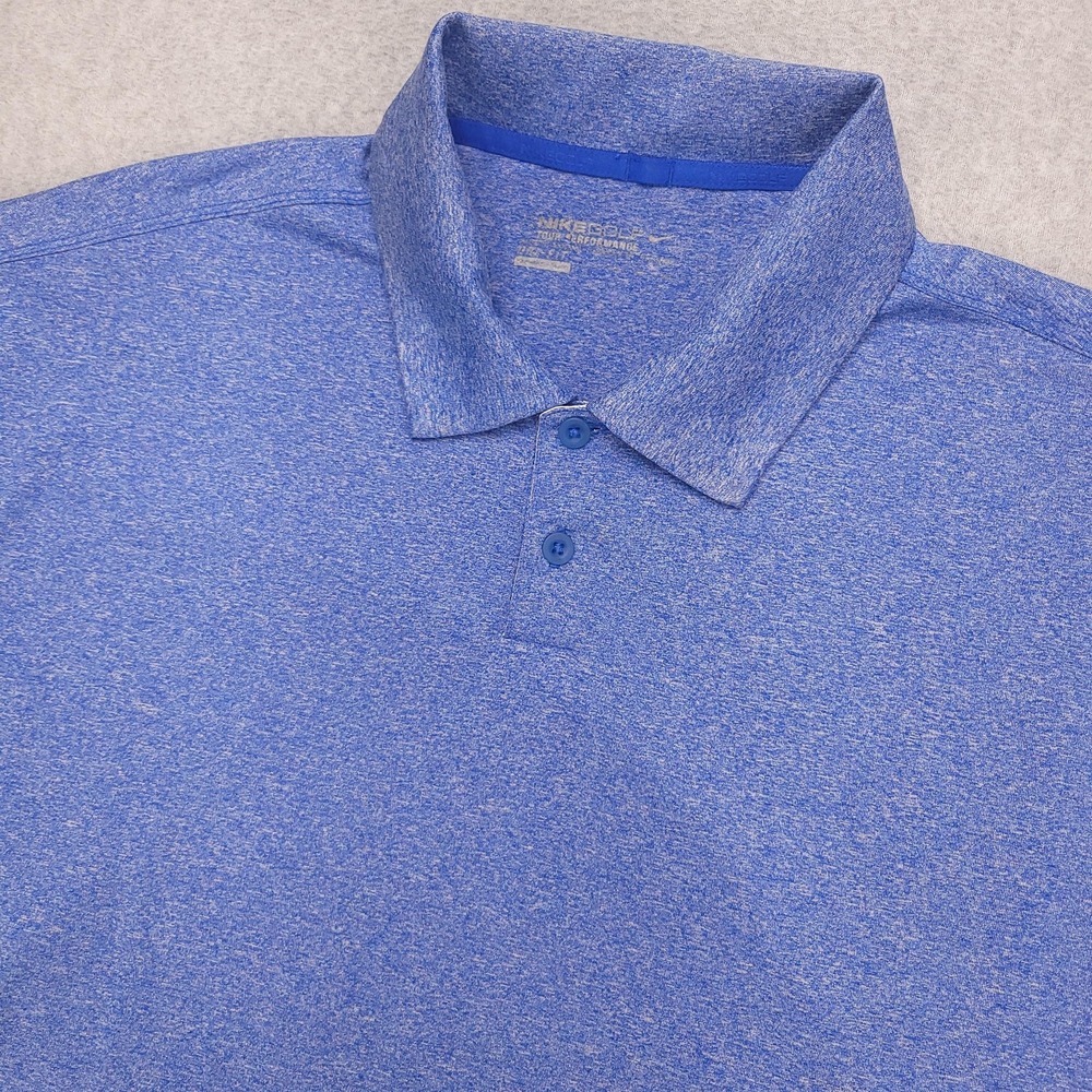 Nike Golf Polo Shirt Mens 2XL Blue Dri-FIT Tour Performance‎ Athletic 639705-480
